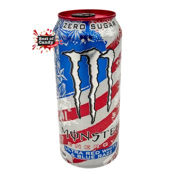 Monster Ultra Red White & Blue Razz 473ml Limited Edition  Zero Sugar Energy Drink