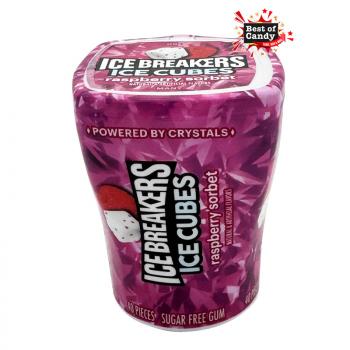 Ice Breakers Ice Cubes Raspberry Sorbet 40 Stück 92g Intensiv fruchtiger Himbeer-Sorbet-Geschmackt, zuckerfrei